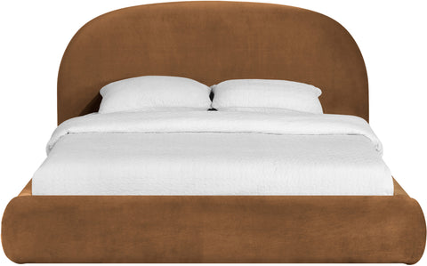 Aveline Saddle Velvet Upholstered Full Bed, 1 Piece