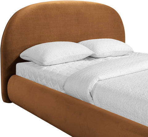 Aveline Saddle Velvet Upholstered Full Bed, 1 Piece