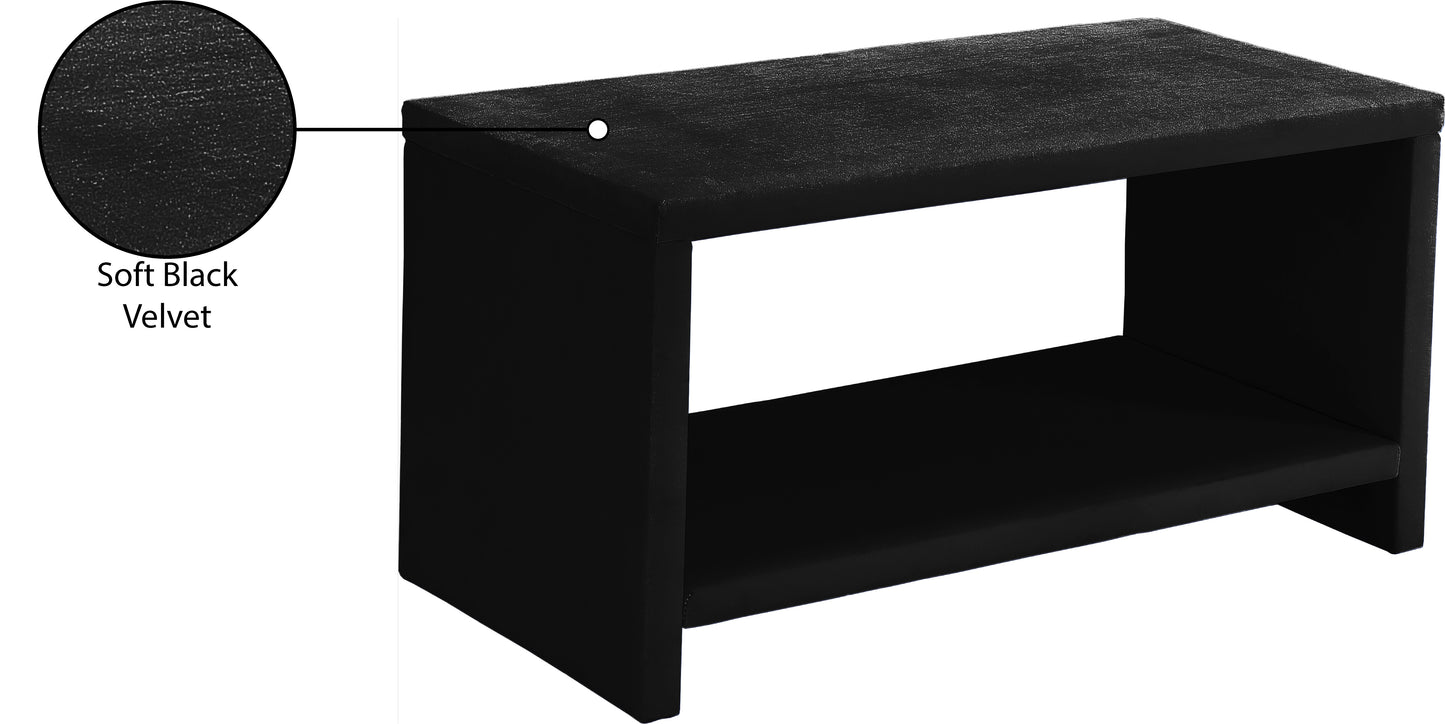 butterfly black velvet night stand ns