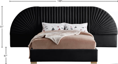 Butterfly Black Velvet Queen Bed (3 Boxes) Q