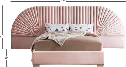 Butterfly Pink Velvet King Bed (3 Boxes) K