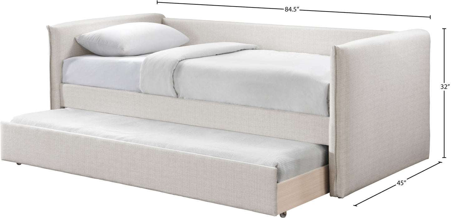 stylus cream linen textured fabric twin daybed