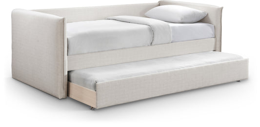 Stylus Cream Linen Textured Fabric Twin Daybed