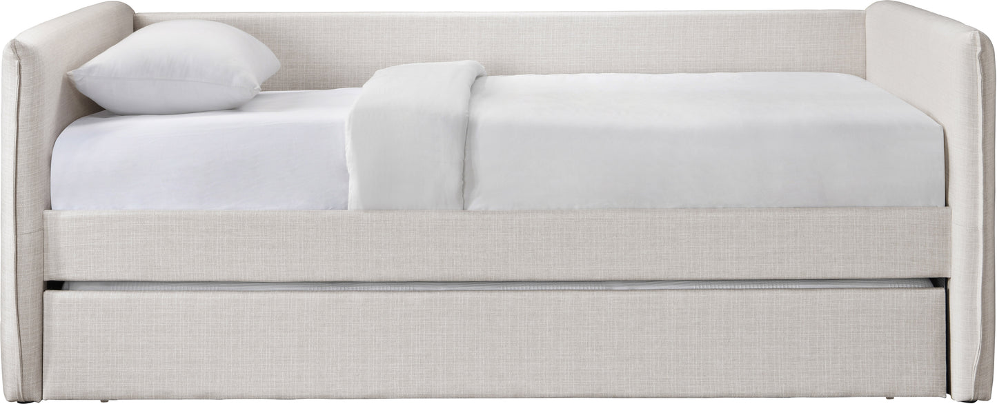 stylus cream linen textured fabric twin daybed