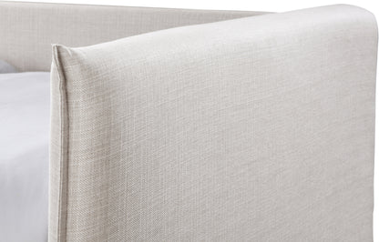 Stylus Cream Linen Textured Fabric Twin Daybed