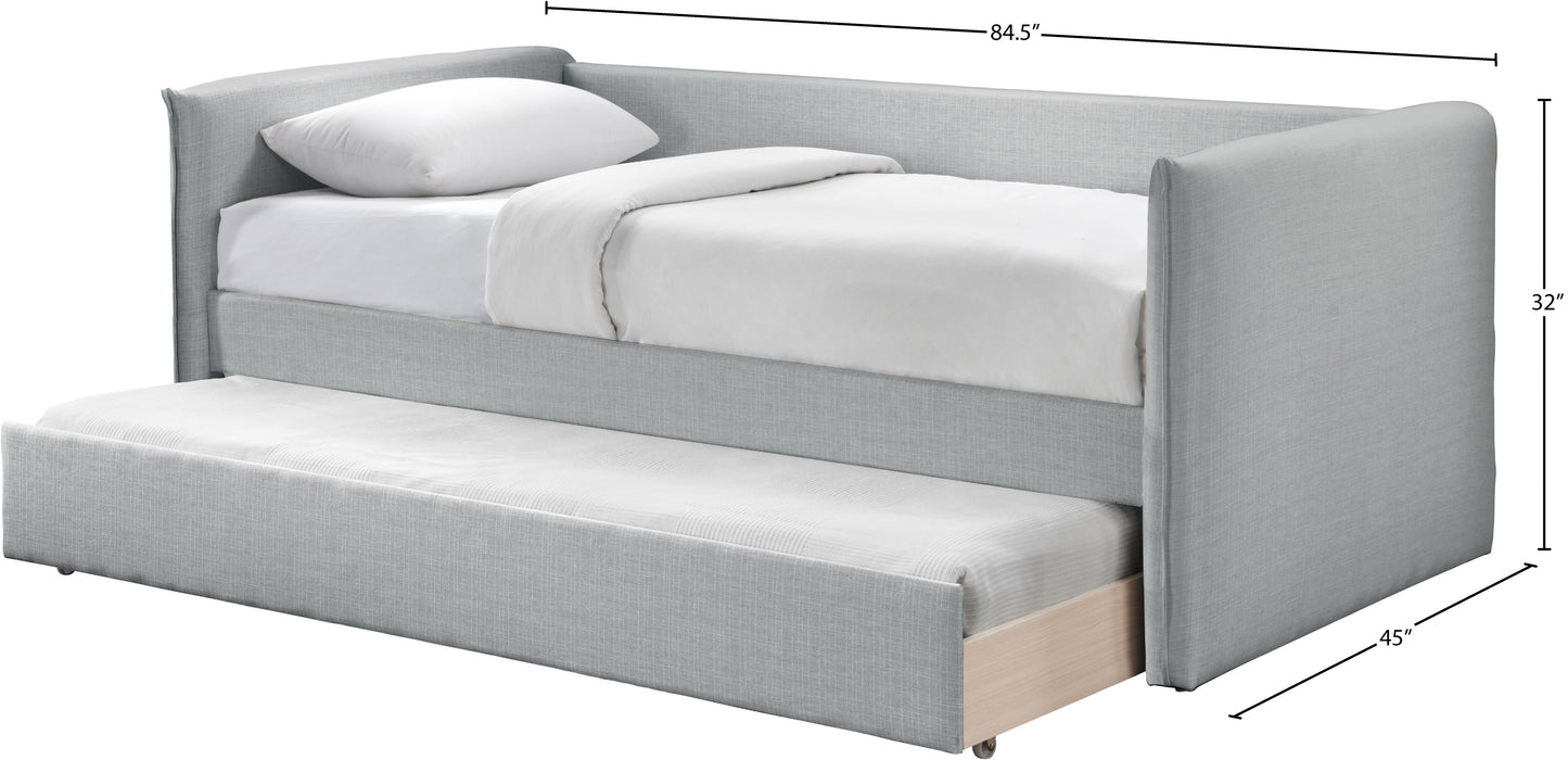 stylus grey linen textured fabric twin daybed