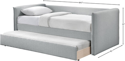 Stylus Grey Linen Textured Fabric Twin Daybed