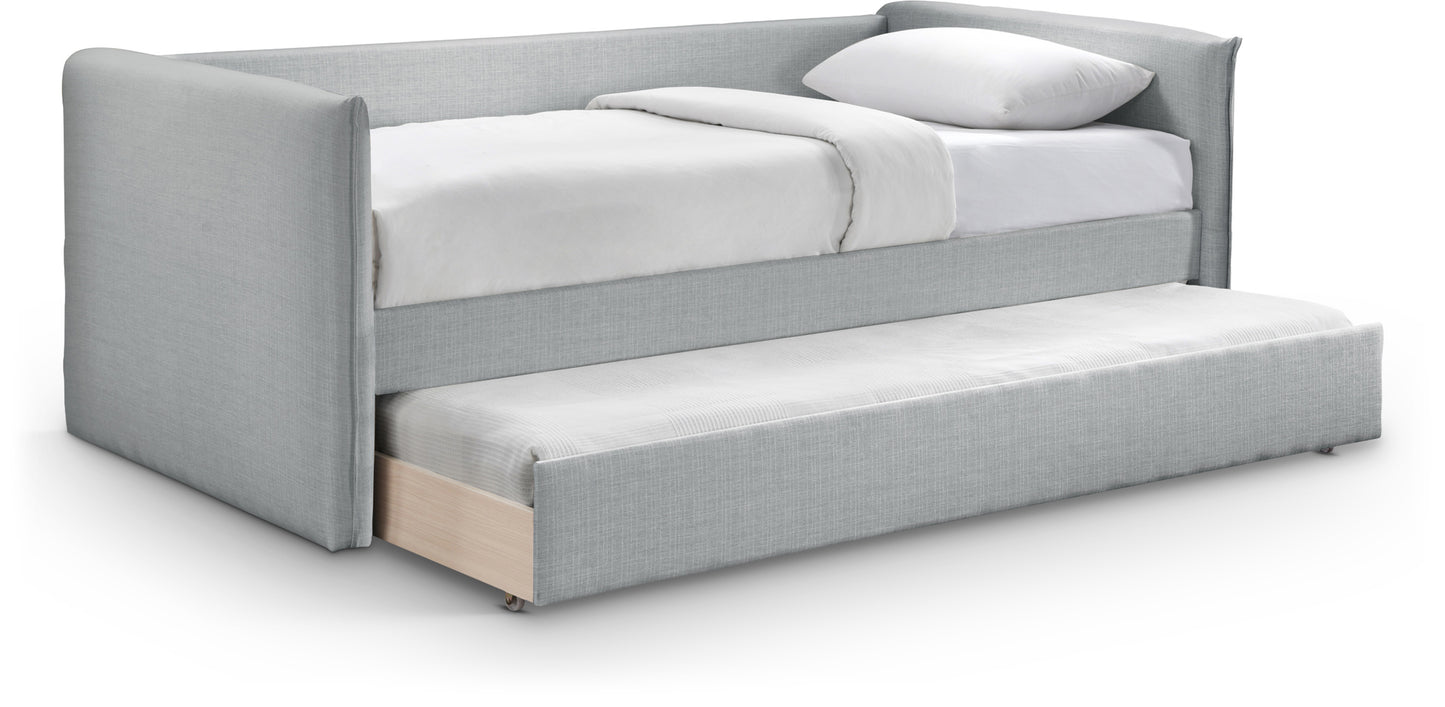 stylus grey linen textured fabric twin daybed