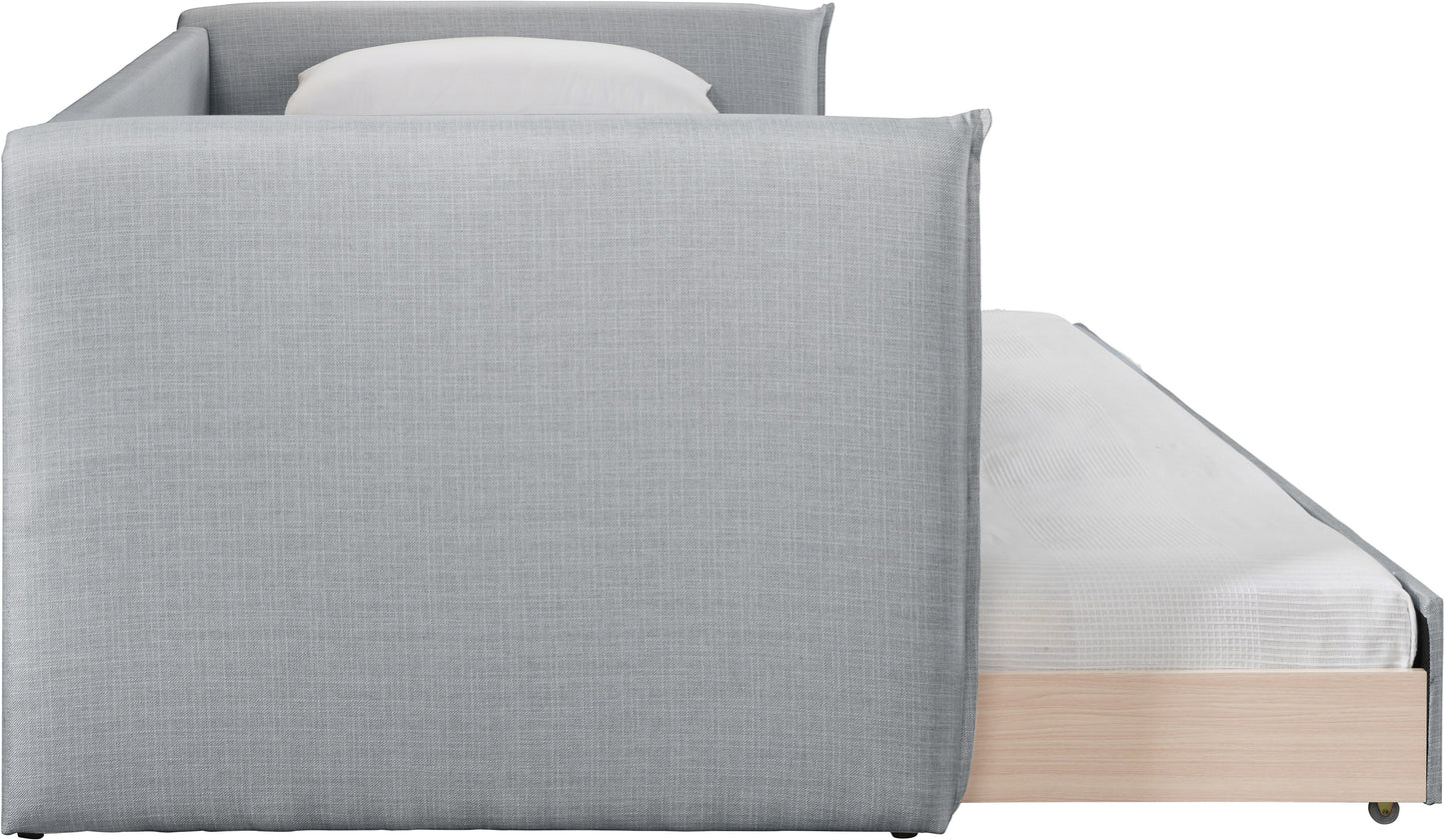 stylus grey linen textured fabric twin daybed