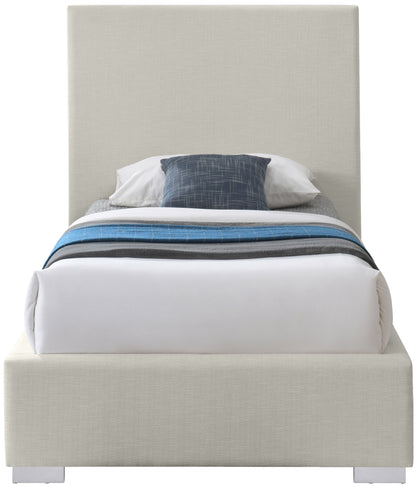 Massimo Beige Linen Textured Fabric Twin Bed T