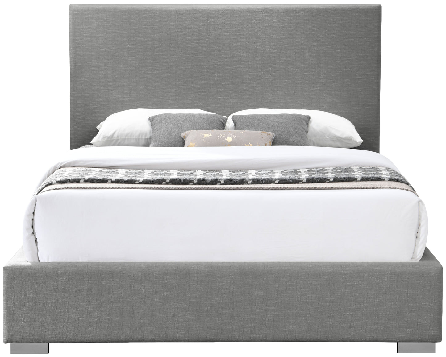 massimo grey linen textured fabric full bed f