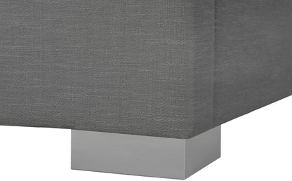 Massimo Grey Linen Textured Fabric Queen Bed Q