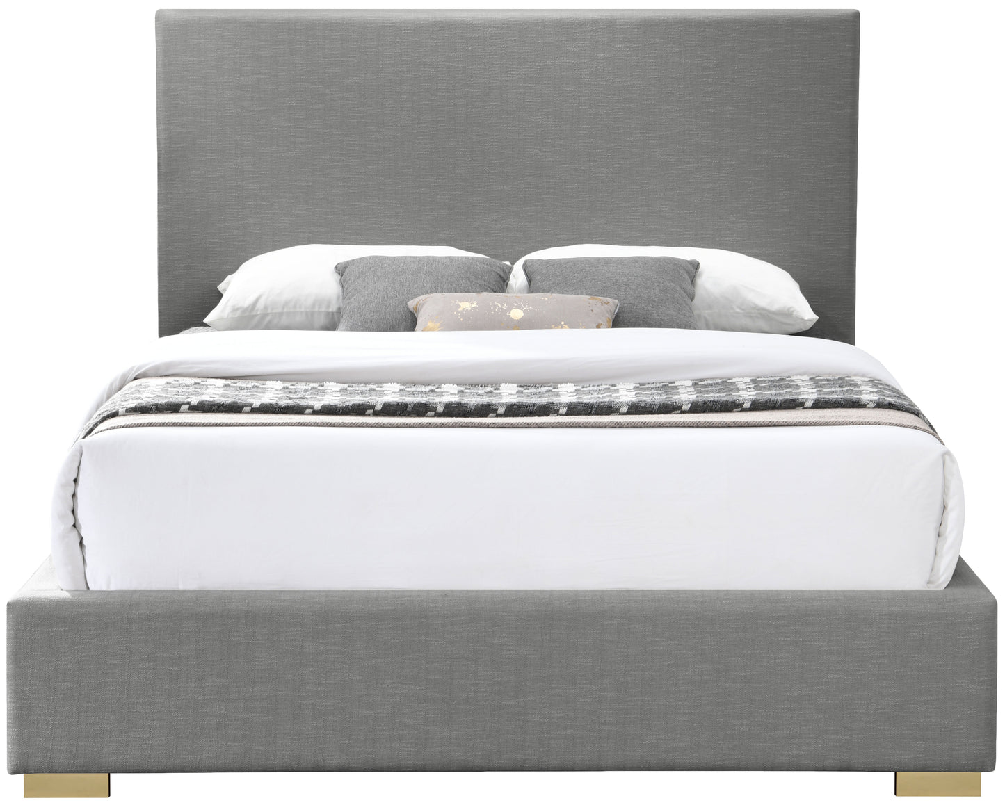 massimo grey linen textured fabric queen bed q