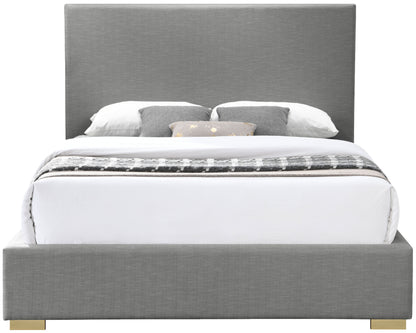 Massimo Grey Linen Textured Fabric Queen Bed Q