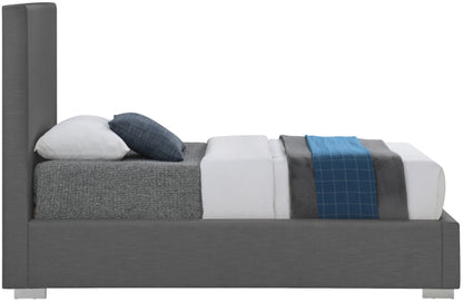 Massimo Grey Linen Textured Fabric Twin Bed T