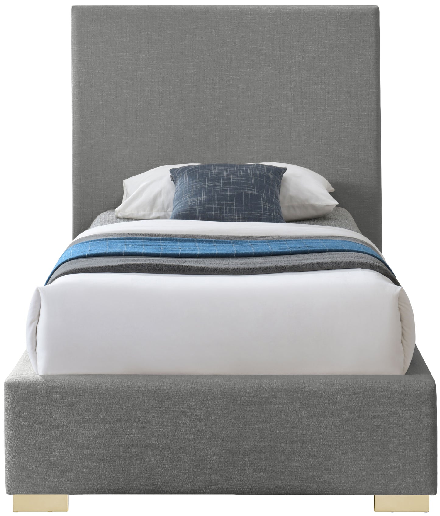 massimo grey linen textured fabric twin bed t