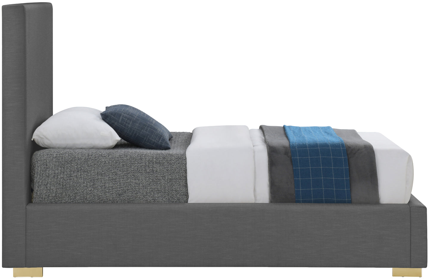 massimo grey linen textured fabric twin bed t