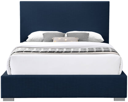 Massimo Navy Linen Textured Fabric Full Bed F