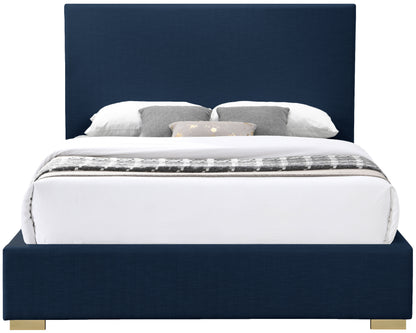 Massimo Navy Linen Textured Fabric King Bed K