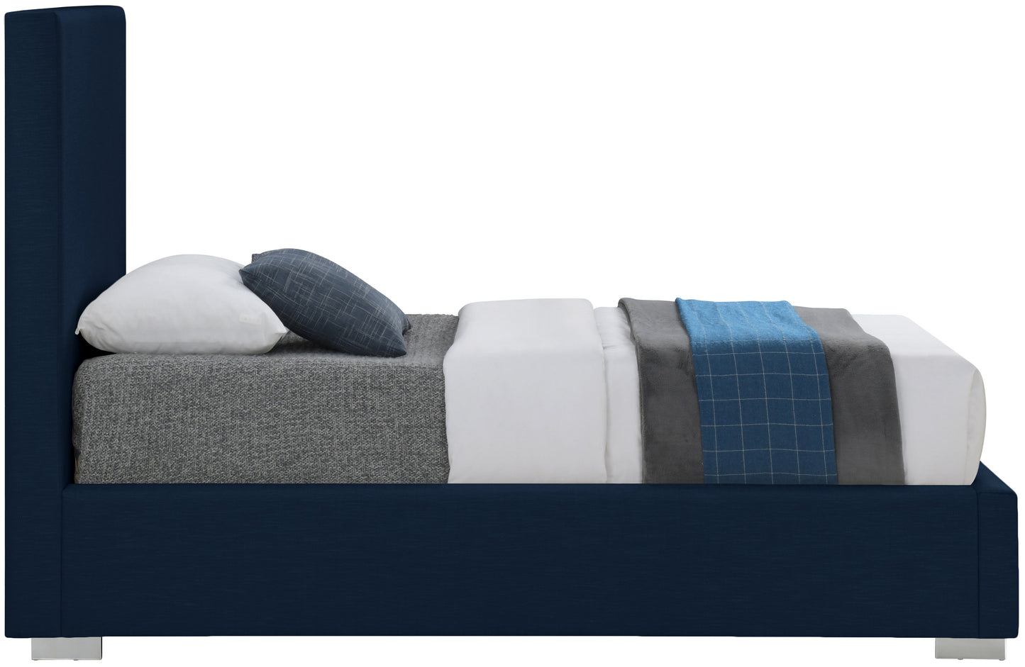 massimo navy linen textured fabric twin bed t