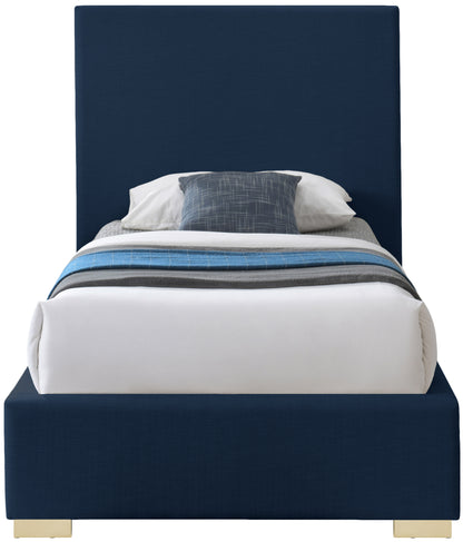 Massimo Navy Linen Textured Fabric Twin Bed T