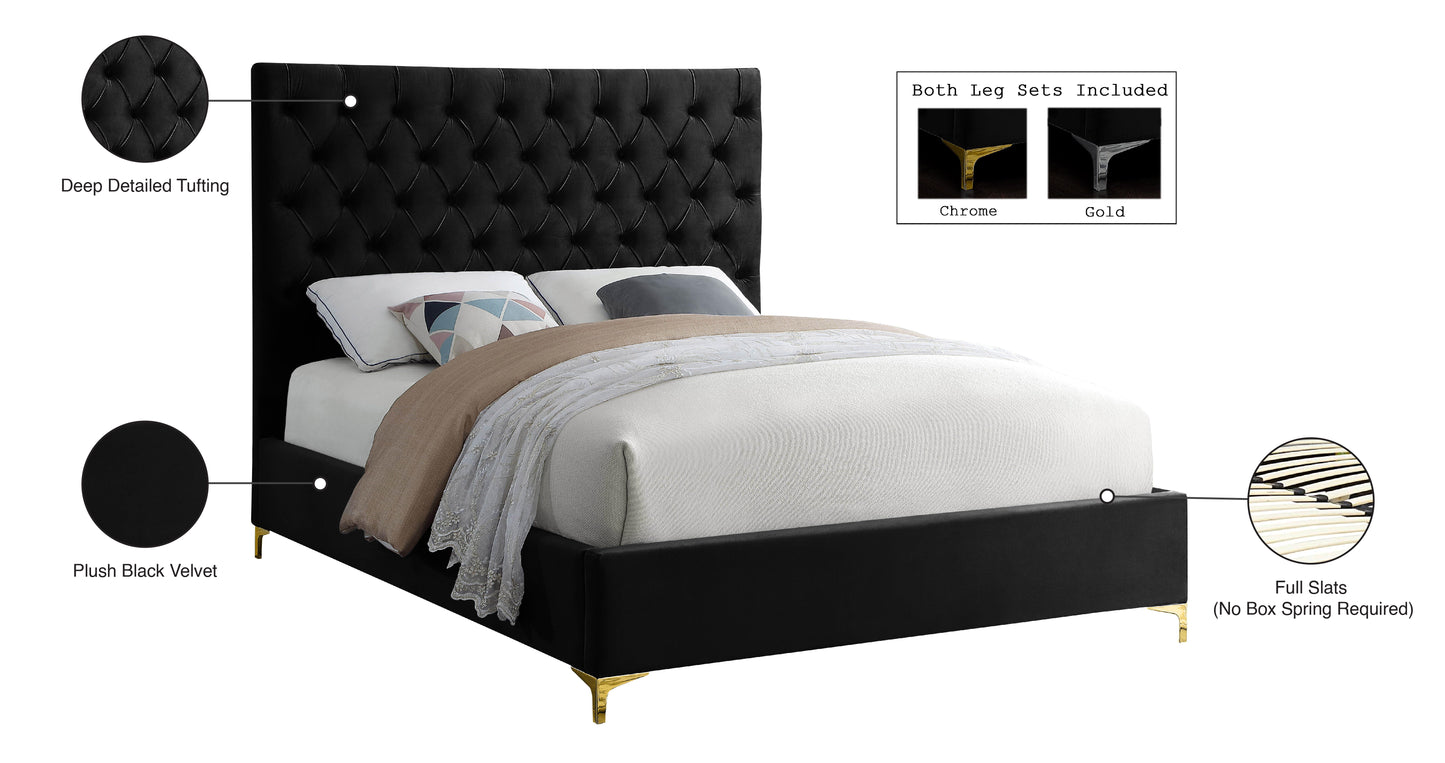 sei black velvet full bed f