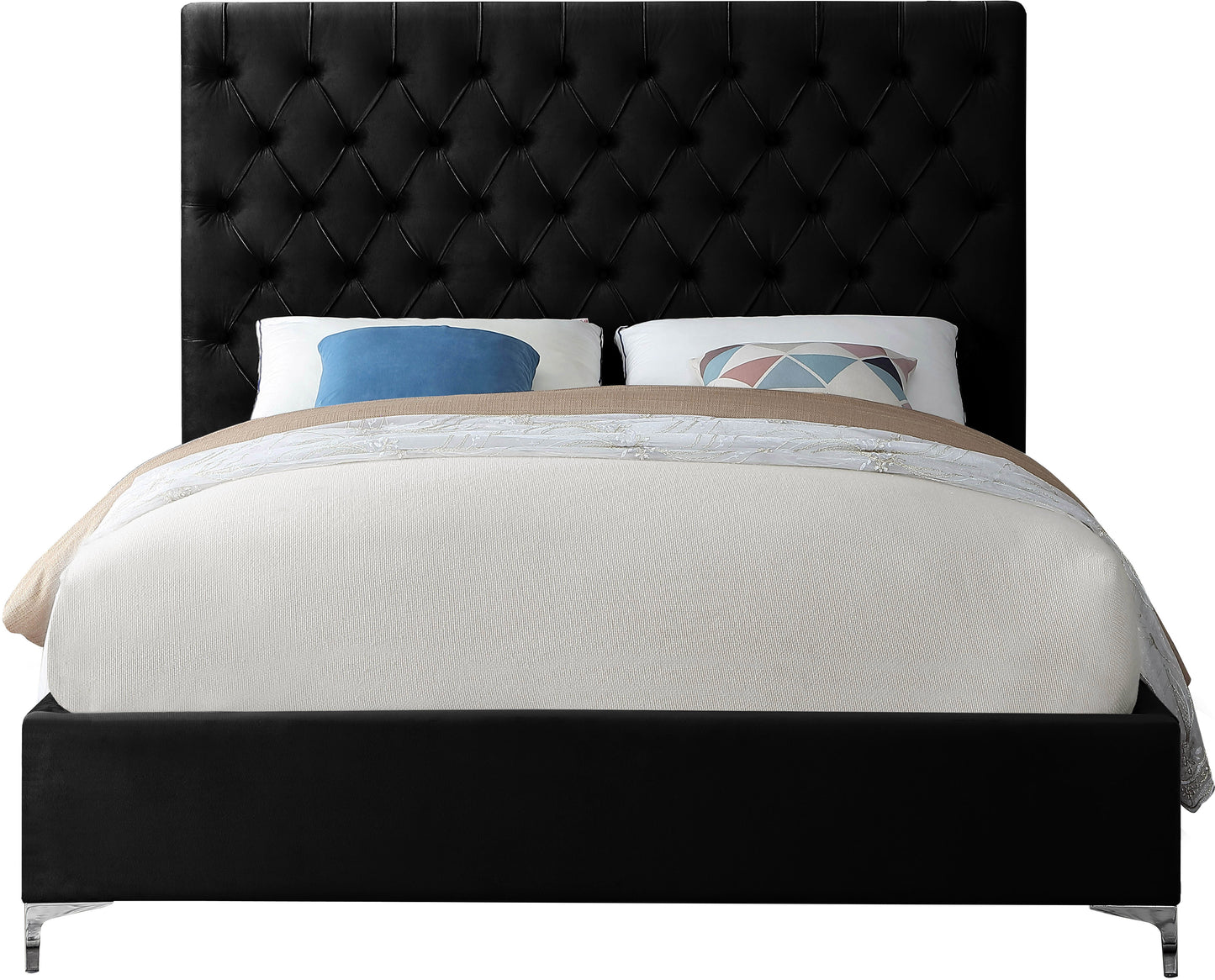 sei black velvet queen bed q