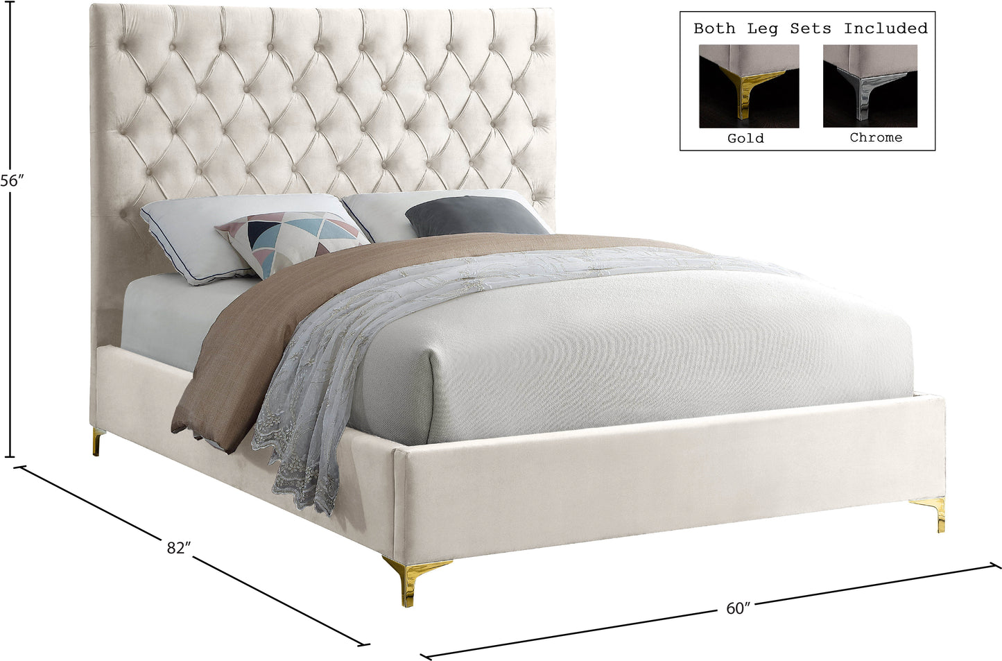 sei cream velvet full bed f