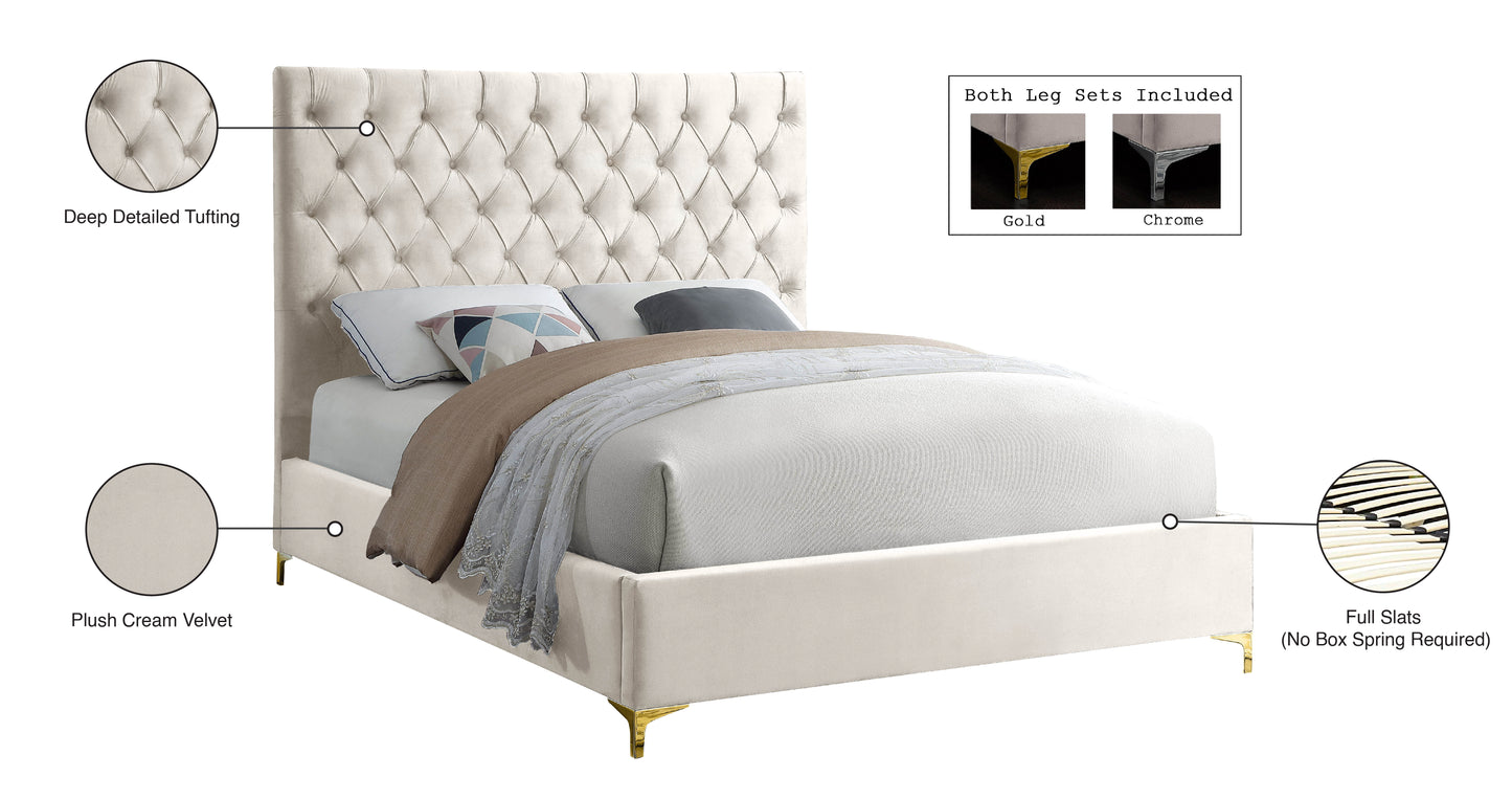 sei cream velvet king bed k