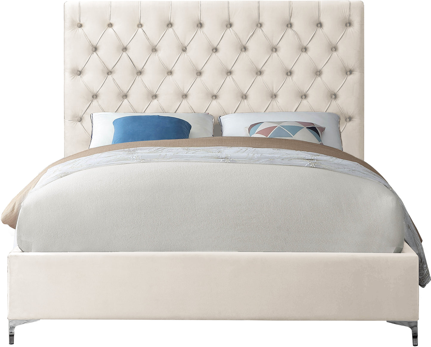 sei cream velvet king bed k