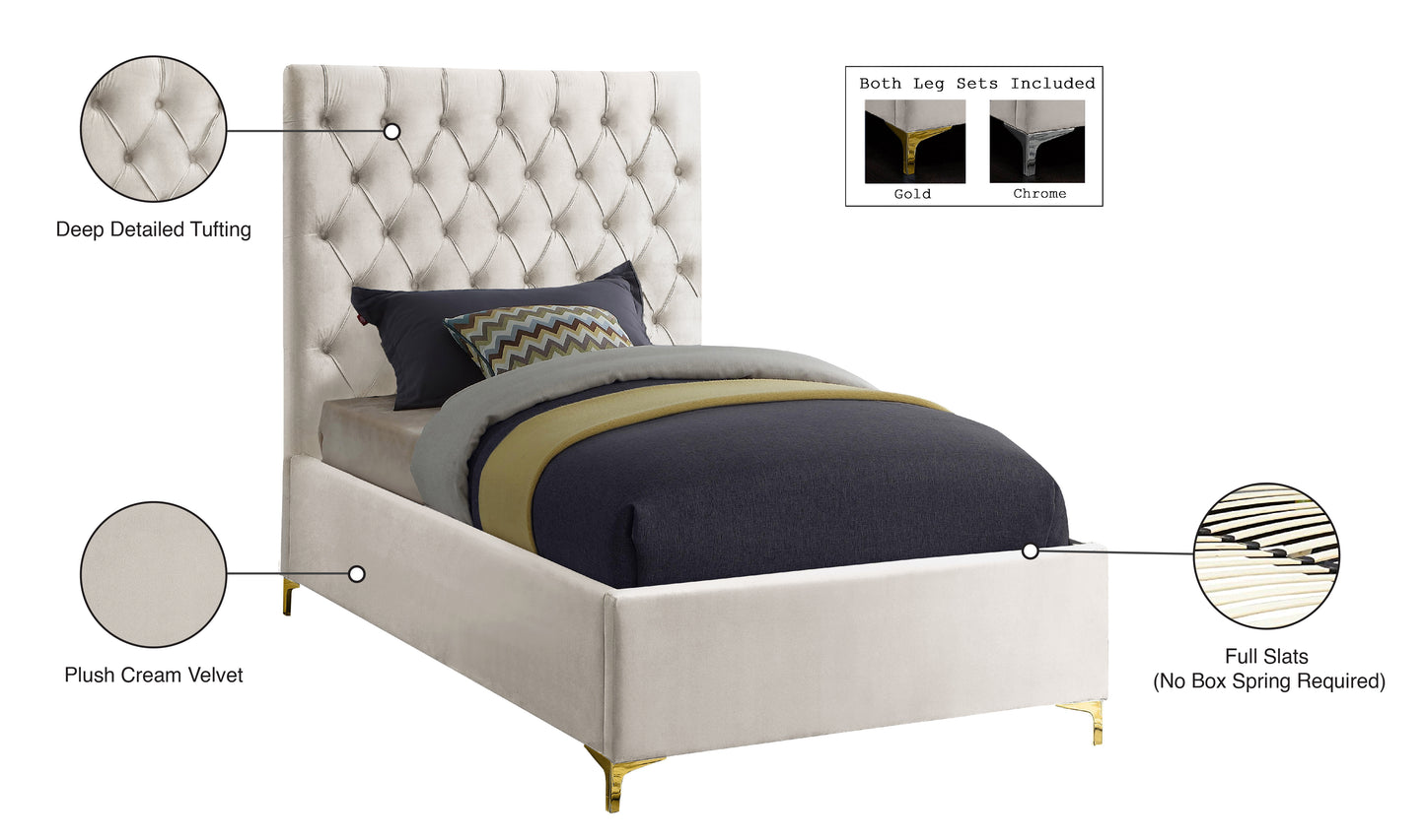 sei cream velvet twin bed t