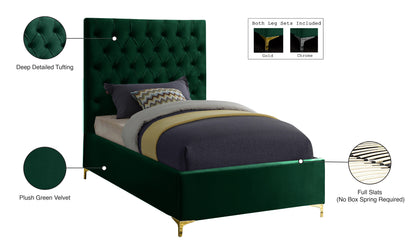 Sei Green Velvet Twin Bed T