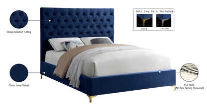 Sei Navy Velvet Full Bed F