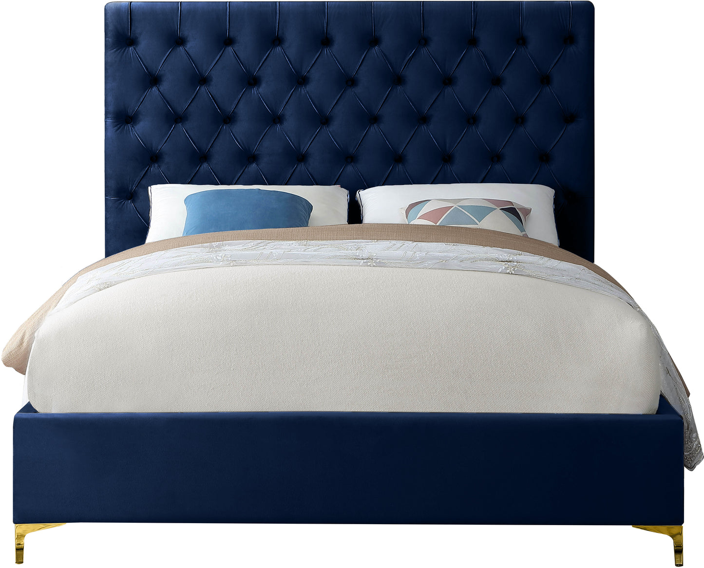 sei navy velvet full bed f