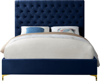 Sei Navy Velvet Full Bed F