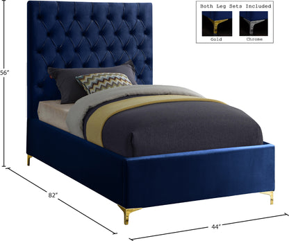 Sei Navy Velvet Twin Bed T