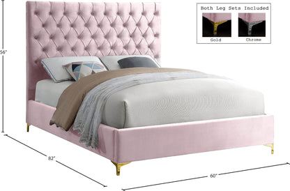 Sei Pink Velvet Full Bed F