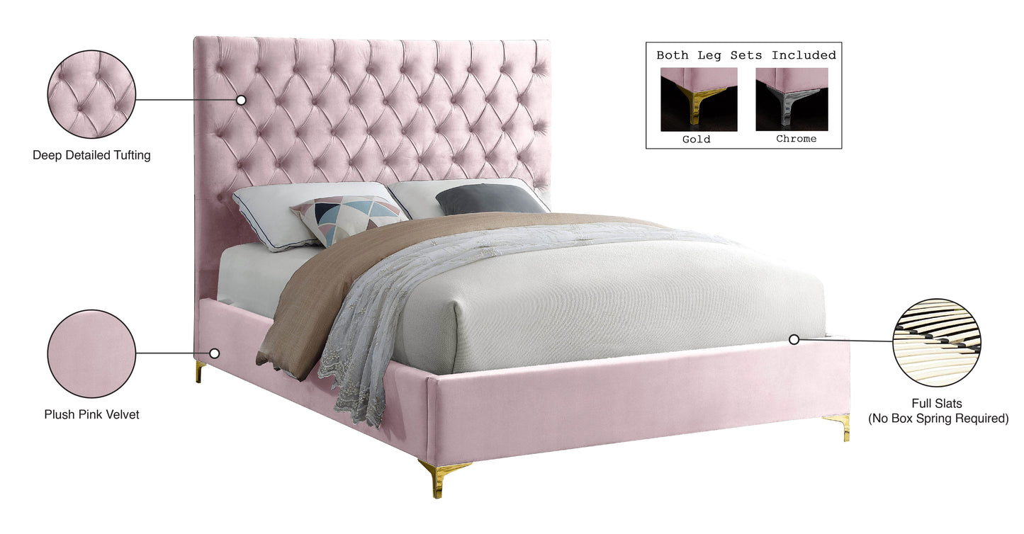 sei pink velvet full bed f