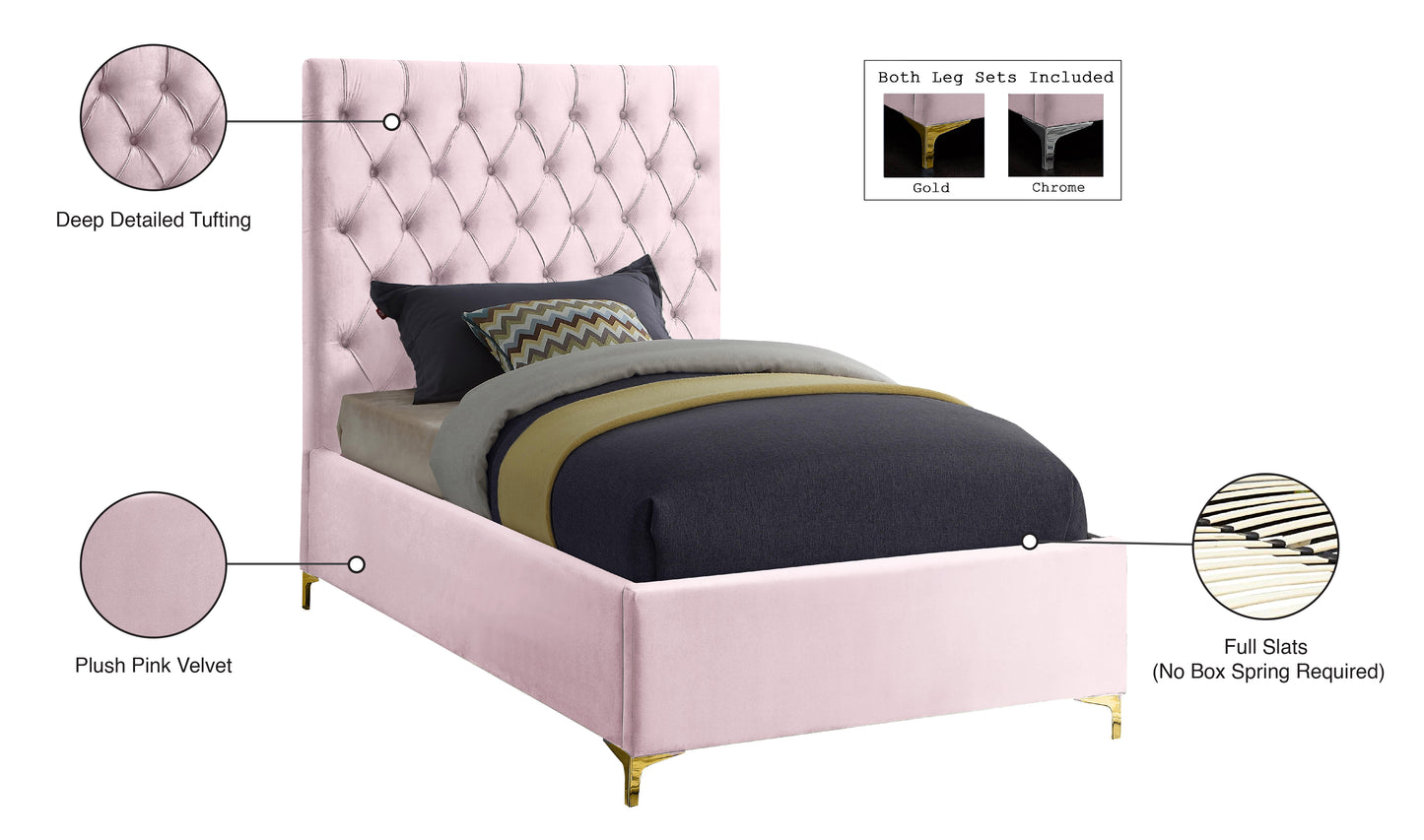 sei pink velvet twin bed t