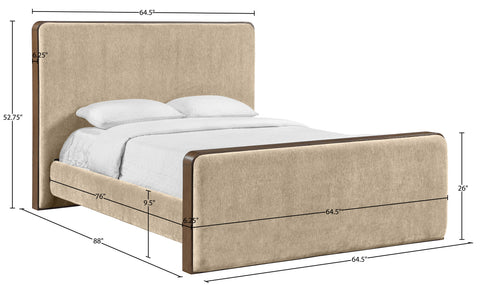 Rowan Beige Fabric Upholstered Full Bed, 1 Piece