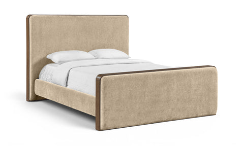 Rowan Beige Fabric Upholstered Full Bed, 1 Piece