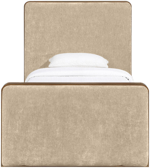 Rowan Beige Fabric Upholstered Twin Bed, 1 Piece