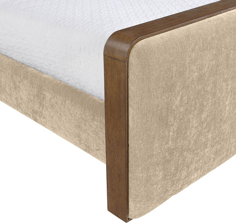 Rowan Beige Fabric Upholstered Twin Bed, 1 Piece