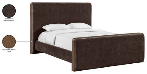 Rowan Brown Fabric Upholstered Queen Bed, 1 Piece