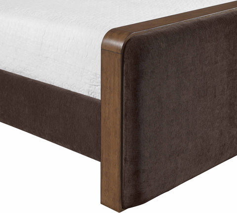Rowan Brown Fabric Upholstered Queen Bed, 1 Piece