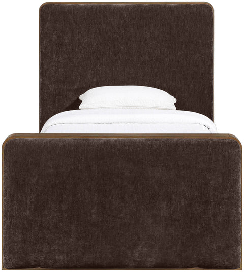Rowan Brown Fabric Upholstered Twin Bed, 1 Piece