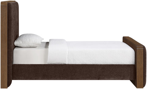 Rowan Brown Fabric Upholstered Twin Bed, 1 Piece