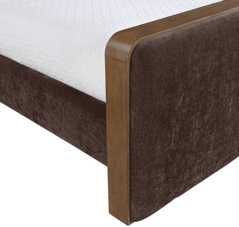 Rowan Brown Fabric Upholstered Twin Bed, 1 Piece