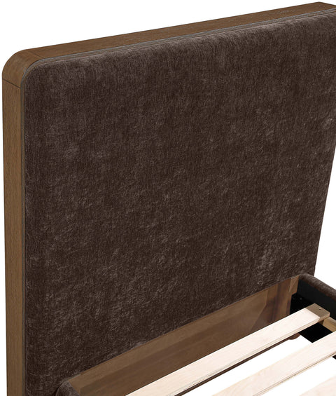 Rowan Brown Fabric Upholstered Twin Bed, 1 Piece