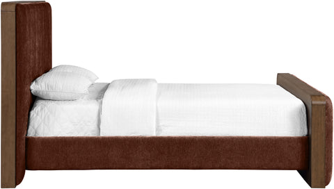 Rowan Burgundy Fabric Upholstered Full Bed, 1 Piece